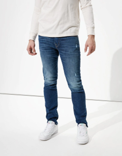 American Eagle Men Blue Airflex+ Slim Straight Jean