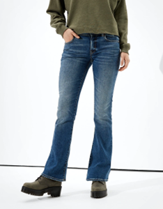 American Eagle Women Blue Kick Bootcut Jeans