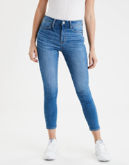 American Eagle Women Blue Ne(X)T Level Super High-Waisted Jegging Crop