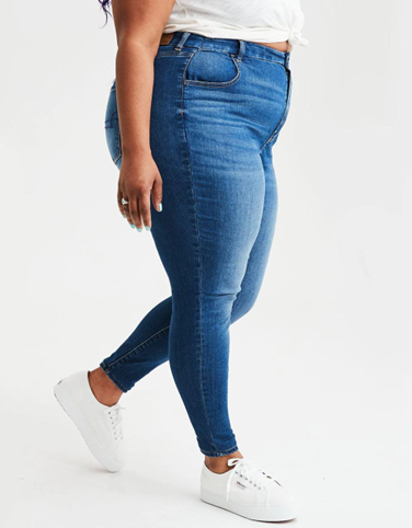 American Eagle Women Blue Ne(X)T Level Curvy High-Waisted Jegging