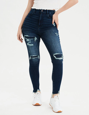 American Eagle Women Blue Ne(X)T Level Curvy Highest Waist Jegging