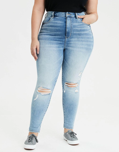 American Eagle Women Blue Ne(X)T Level Curvy Highest Waist Jegging