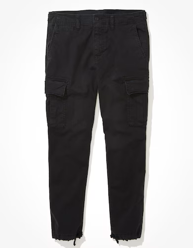 American Eagle Men Black Flex Slim Lived-In Cargo Pant 