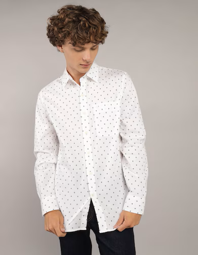 White Slim Fit Shirt for Men