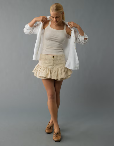 White Linen Blend Shirt for Women