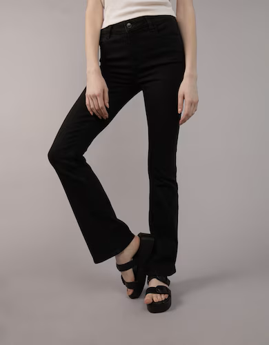Black Low Rise Bootcut Jean for Women 