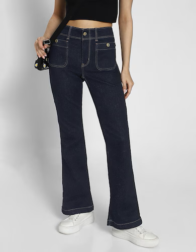 Blue Colour Bootcut Jean for Women 
