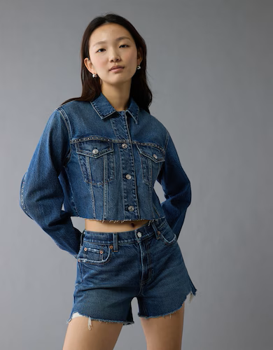 Cropped Denim Jacket for Women 