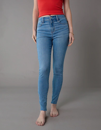 Blue High Waisted Jeggings for Women