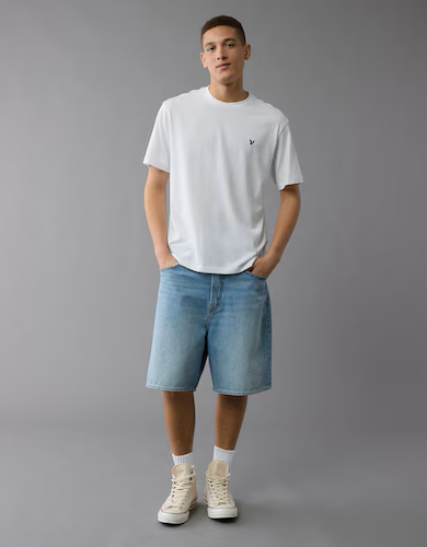American Eagle Men White Icon T-Shirt 