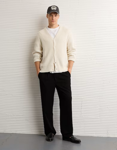 American Eagle Men Washed Shaker Cardigan 