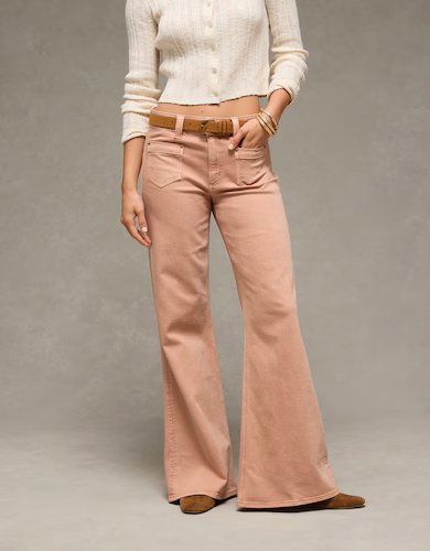 Coral Flare Jeans for Women 