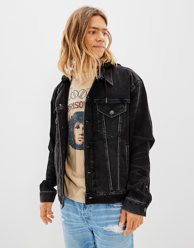 Black Denim Jacket for Men 